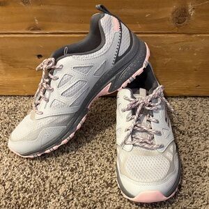 Skechers Women's Light Gray and Pink Athletic Shoes